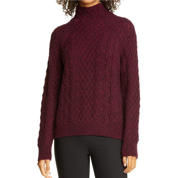 Vince Merino Cable Knit Turtleneck Sweater - Picture 2 of 13